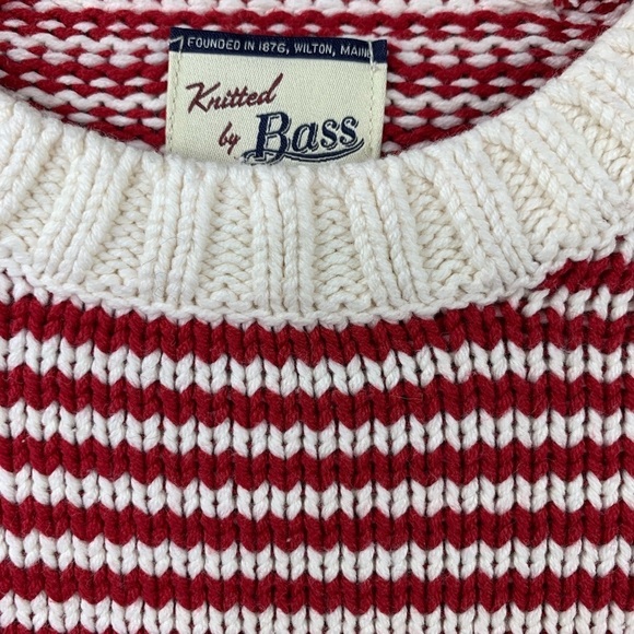 GH Bass & Co Crew Neck Red & White Striped Sweater - Picture 3 of 6
